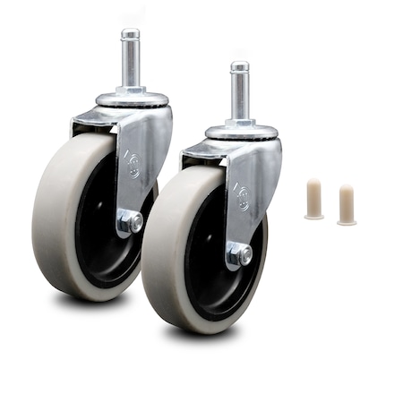 Service Caster Rubbermaid Janitor Cleaning Cart Front Casters with Socket, 2PK RUB-SCC-GR05S410-TPRS-716138-X701-2